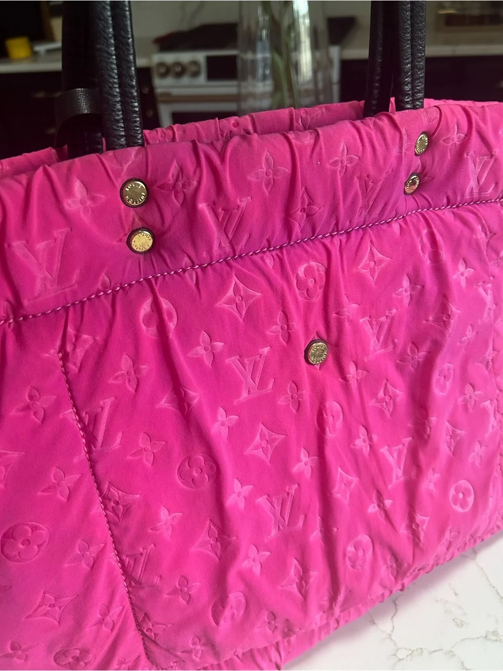 Louis Vuitton Scuba Neverfull Tote in Pink